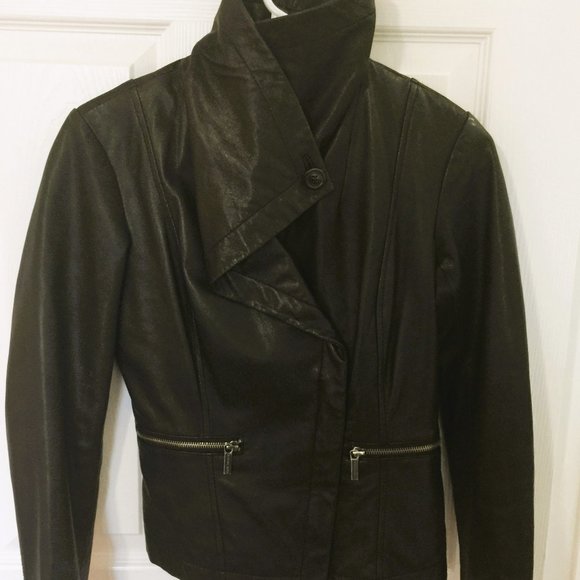 MICHAEL KORS VEGAN LEATHER JACKET - Picture 1 of 4